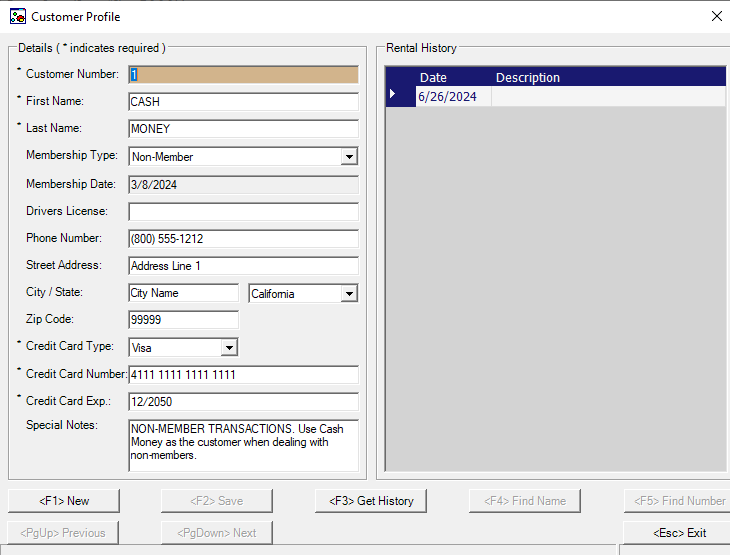 Customer Profiles within the xPOSe POS Software